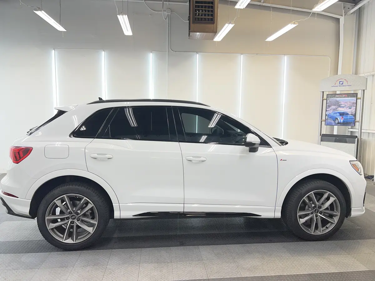 White Audi Q3 after Avery Dennison Encore Supreme ceramic window tint (view 2)