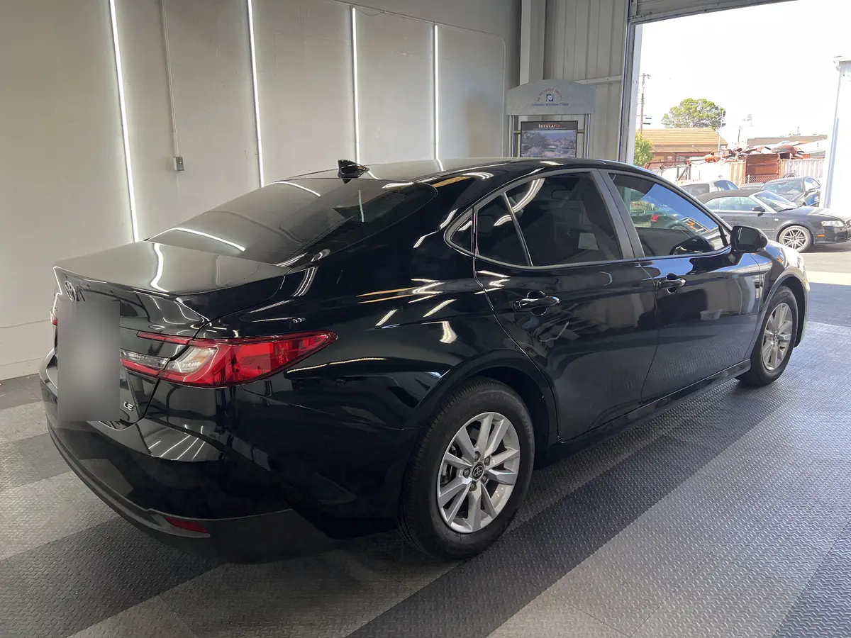 Black Toyota Camry after Avery Dennison Encore Supreme ceramic window tint (view 3)