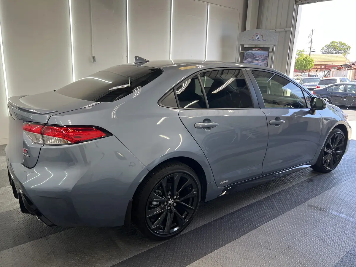 Gray Toyota Corolla after Avery Dennison Encore Supreme ceramic window tint (view 1)