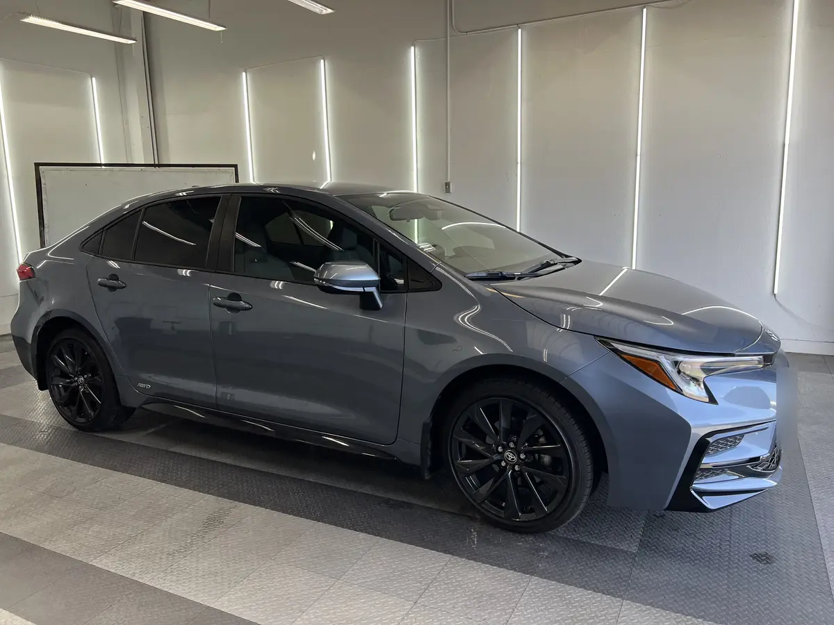 Gray Toyota Corolla after Avery Dennison Encore Supreme ceramic window tint (view 3)
