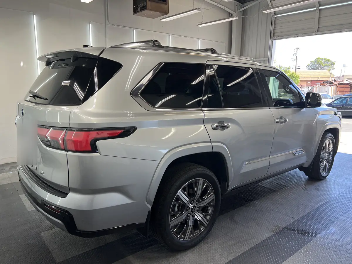 Silver Toyota Sequoia after Avery Dennison Encore Supreme ceramic window tint (view 1)