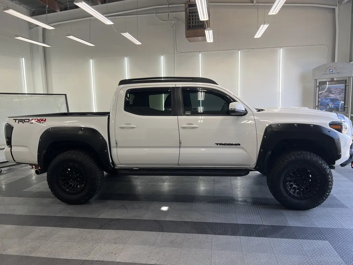 White Toyota Tacoma after Avery Dennison Encore Supreme ceramic window tint (view 2)
