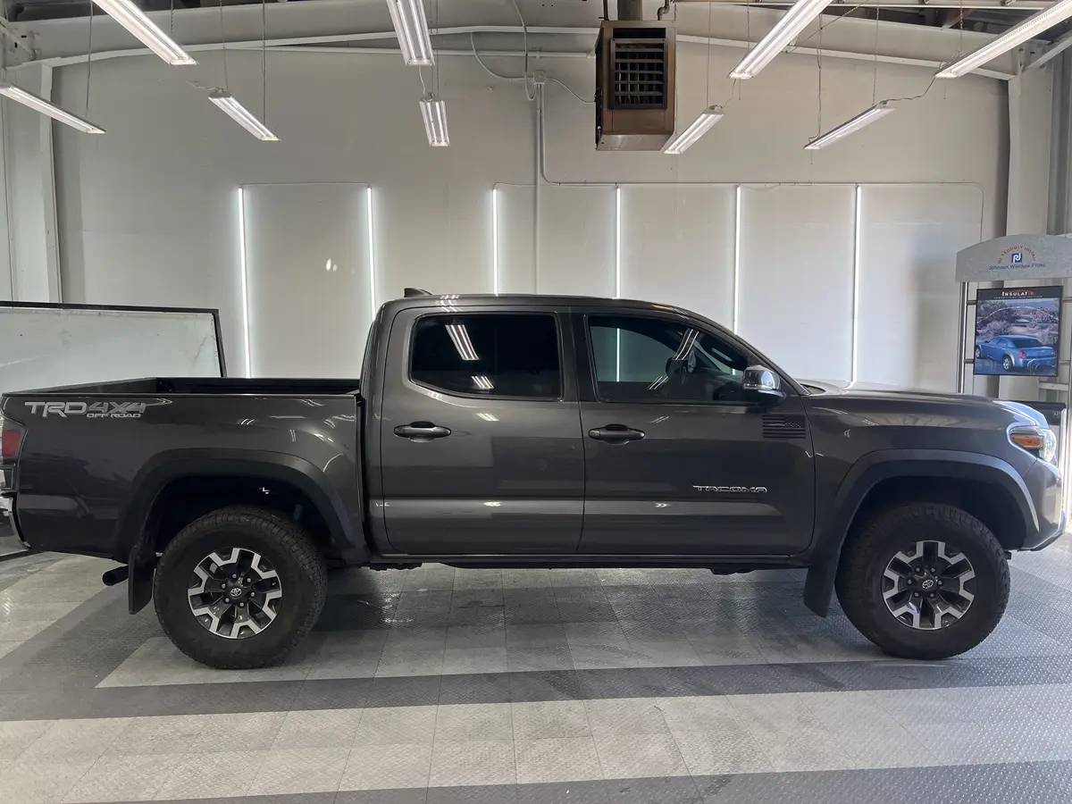 Gray Toyota Tacoma after Avery Dennison Encore Supreme ceramic window tint (view 2)