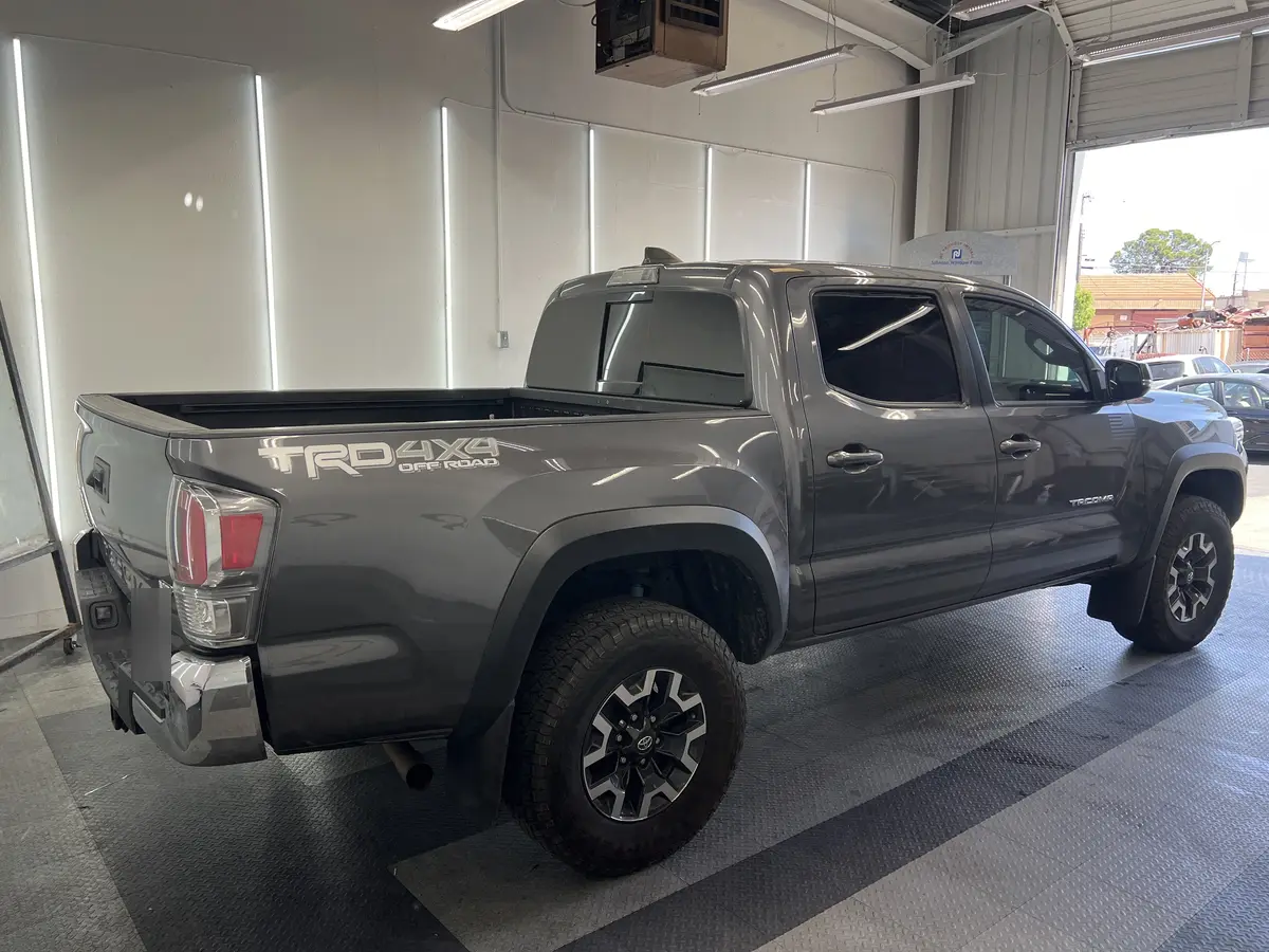 Gray Toyota Tacoma after Avery Dennison Encore Supreme ceramic window tint (view 3)