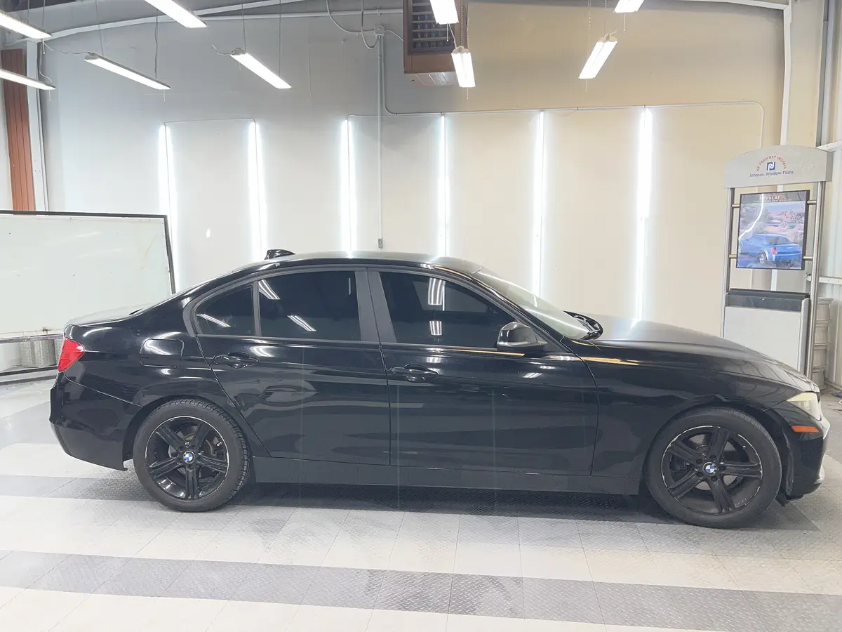 Black BMW 3 Series after Avery Dennison Encore Supreme ceramic window tint (view 3)