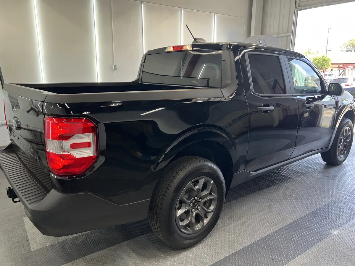 Black Ford Maverick after Avery Dennison Encore carbon window tint (view 1)