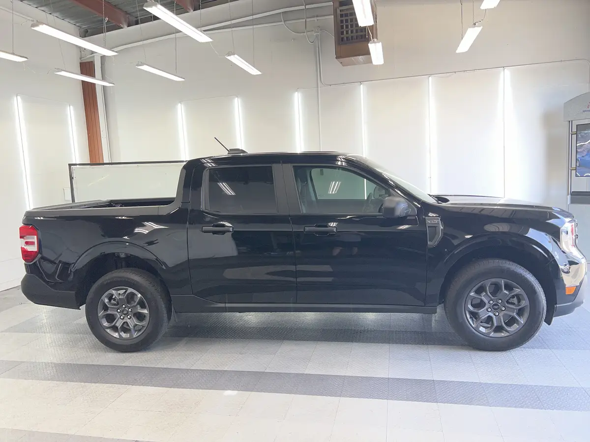 Black Ford Maverick after Avery Dennison Encore carbon window tint (view 2)
