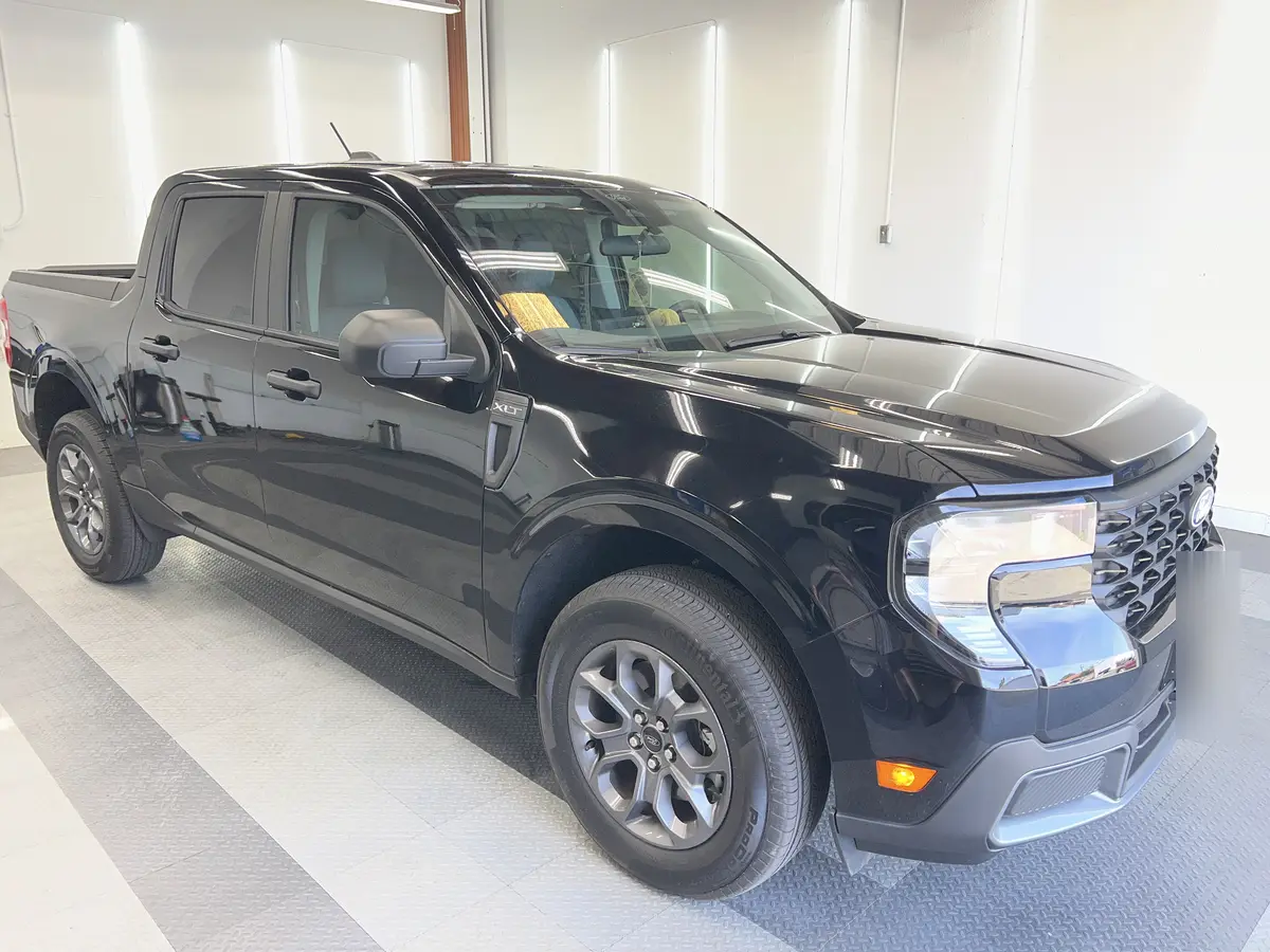 Black Ford Maverick after Avery Dennison Encore carbon window tint (view 3)