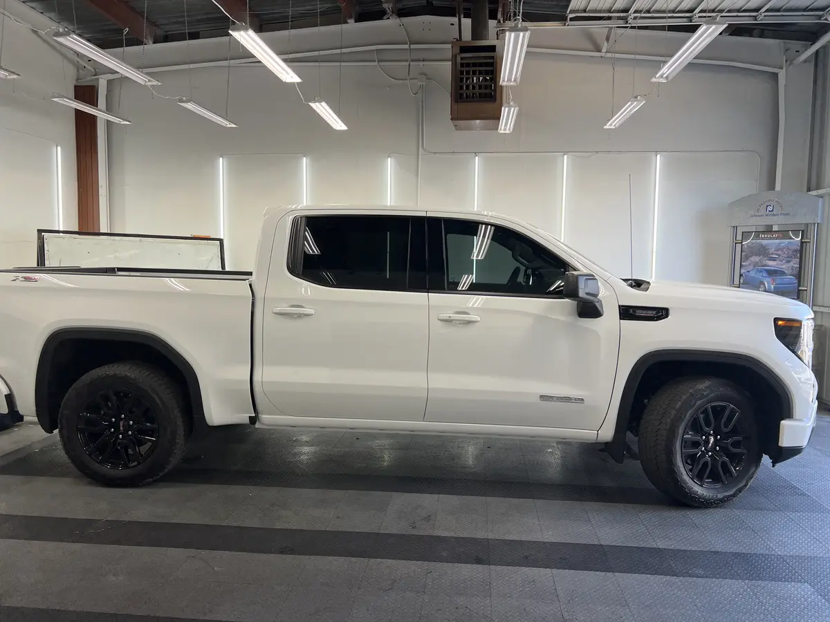 White GMC Sierra 1500 after Avery Dennison Encore Supreme ceramic window tint (view 2)