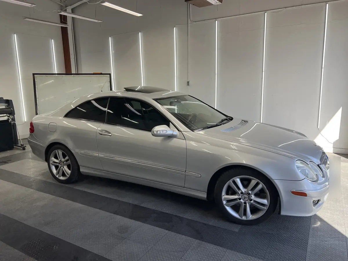 Silver Mercedes-Benz CLK after Avery Dennison Encore Supreme ceramic window tint (view 3)
