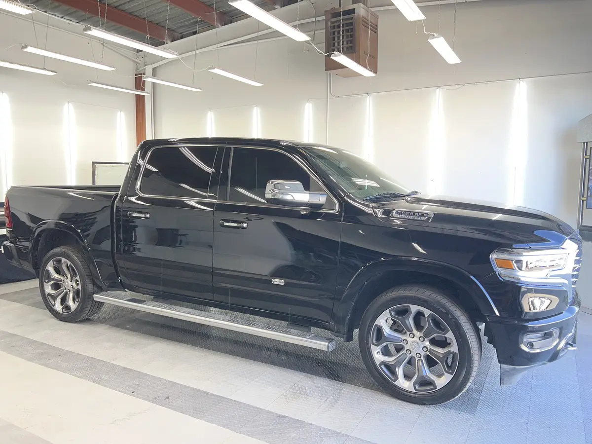 Black Ram 1500 after Avery Dennison Encore carbon window tint (view 1)