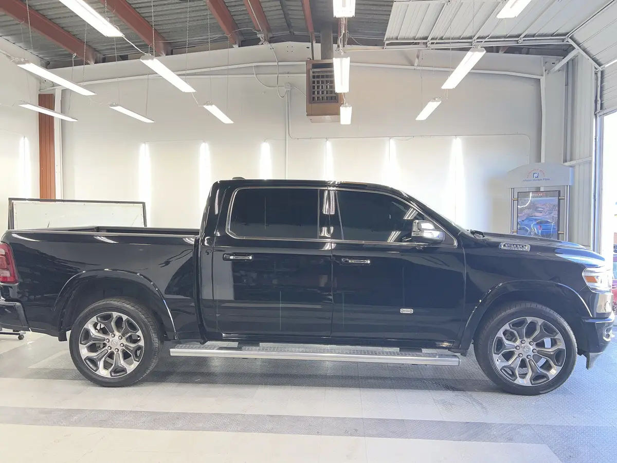 Black Ram 1500 after Avery Dennison Encore carbon window tint (view 2)