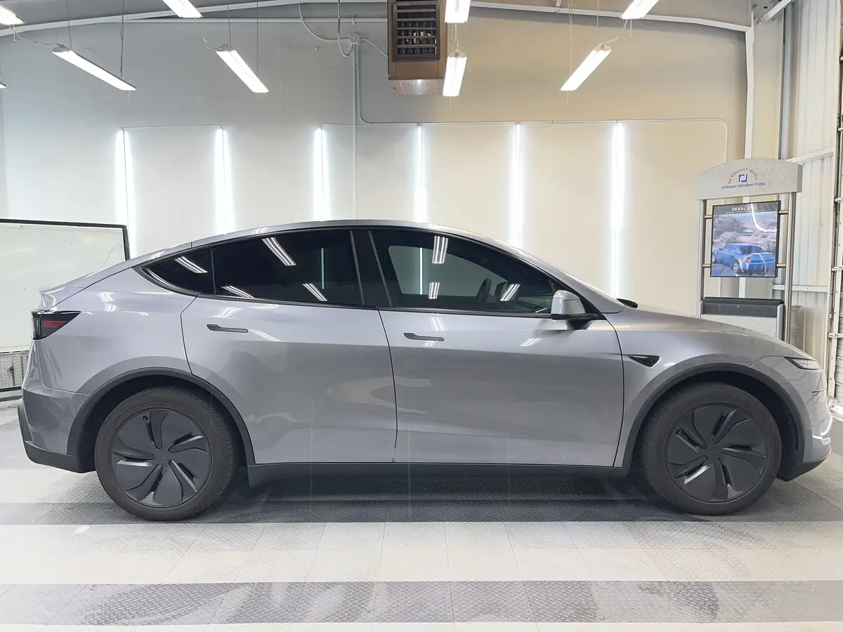 Silver Tesla Model Y after Avery Dennison Encore Supreme IR ir ceramic window tint (view 2)