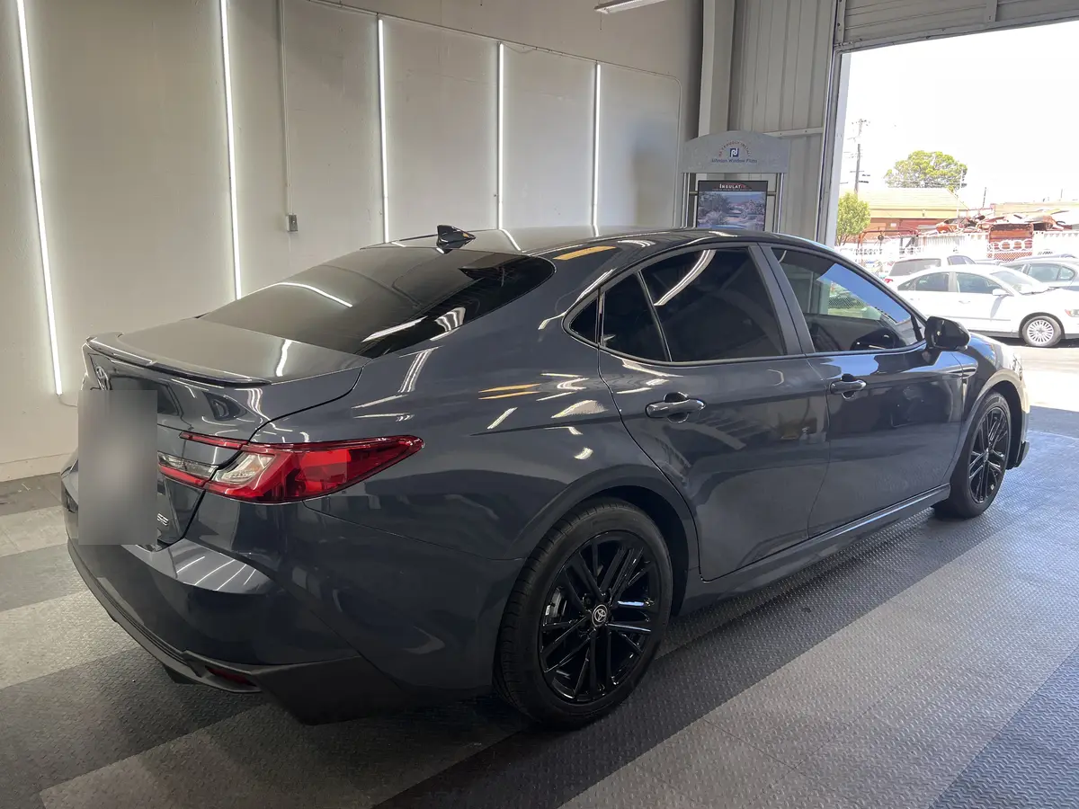 Gray Toyota Camry after Avery Dennison Encore Supreme ceramic window tint (view 1)