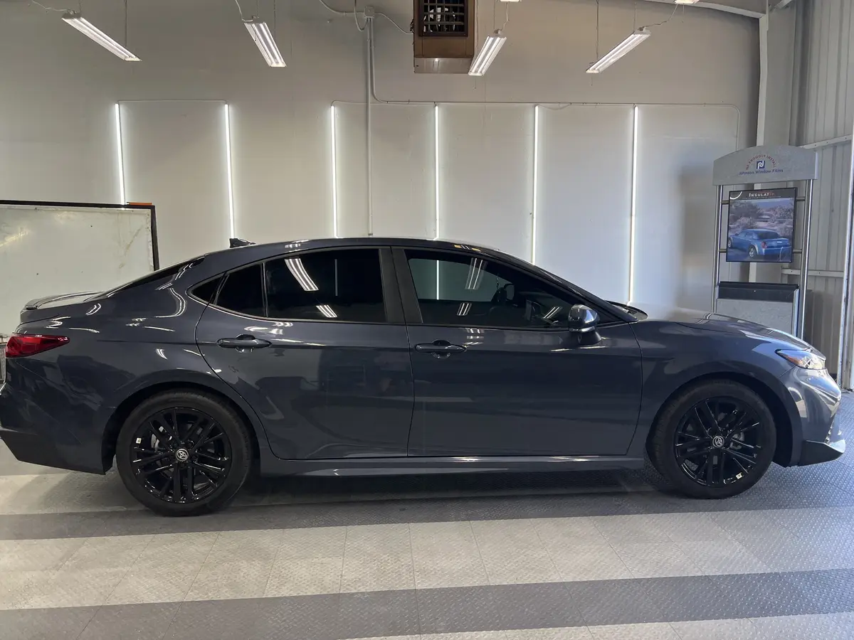 Gray Toyota Camry after Avery Dennison Encore Supreme ceramic window tint (view 2)