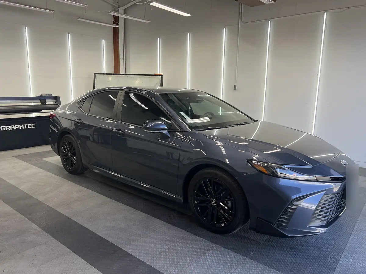 Gray Toyota Camry after Avery Dennison Encore Supreme ceramic window tint (view 3)