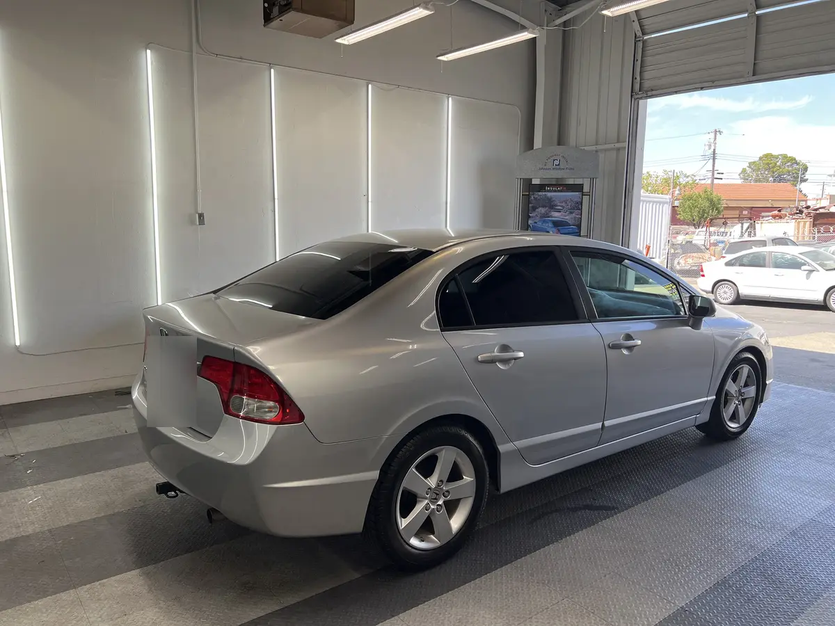 Silver Honda Civic after Avery Dennison Encore Supreme ceramic window tint (view 3)