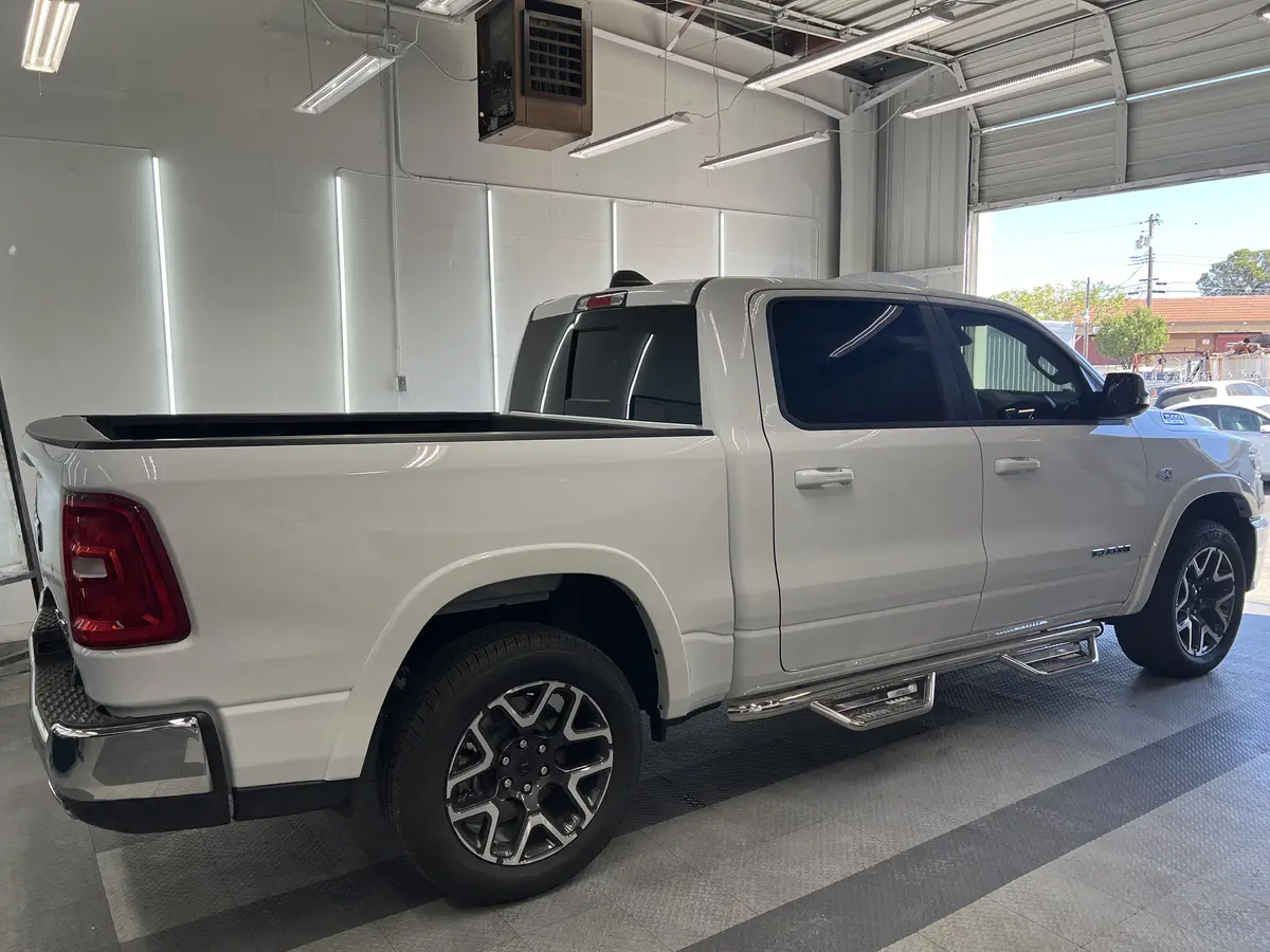 White Ram 1500 after Avery Dennison Encore Supreme ceramic window tint (view 2)