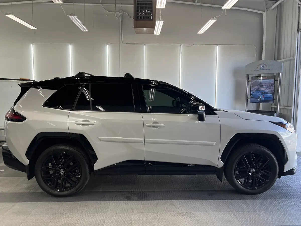 White Toyota RAV4 after Avery Dennison Encore Supreme ceramic window tint (view 2)