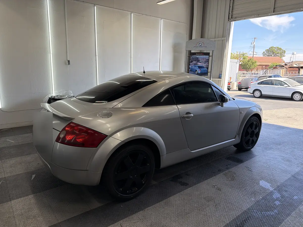 Silver Audi TT after Avery Dennison Encore carbon window tint (view 1)