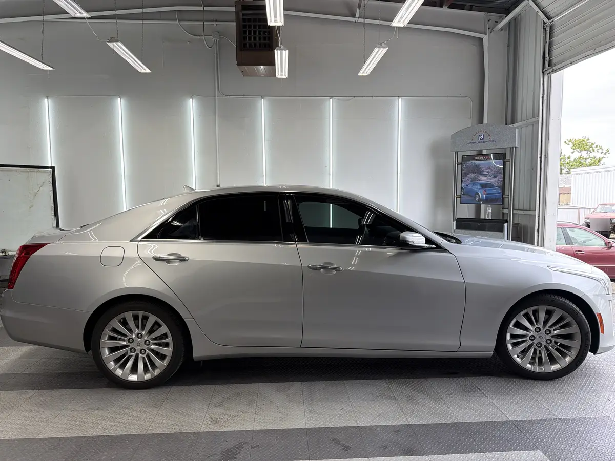 Silver Cadillac CTS after Avery Dennison Encore Supreme ceramic window tint (view 2)