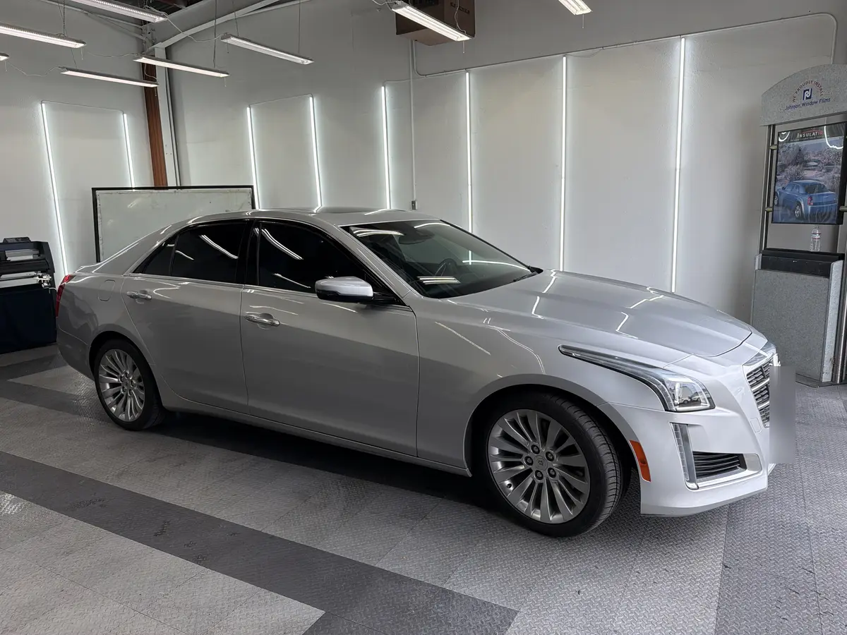 Silver Cadillac CTS after Avery Dennison Encore Supreme ceramic window tint (view 3)