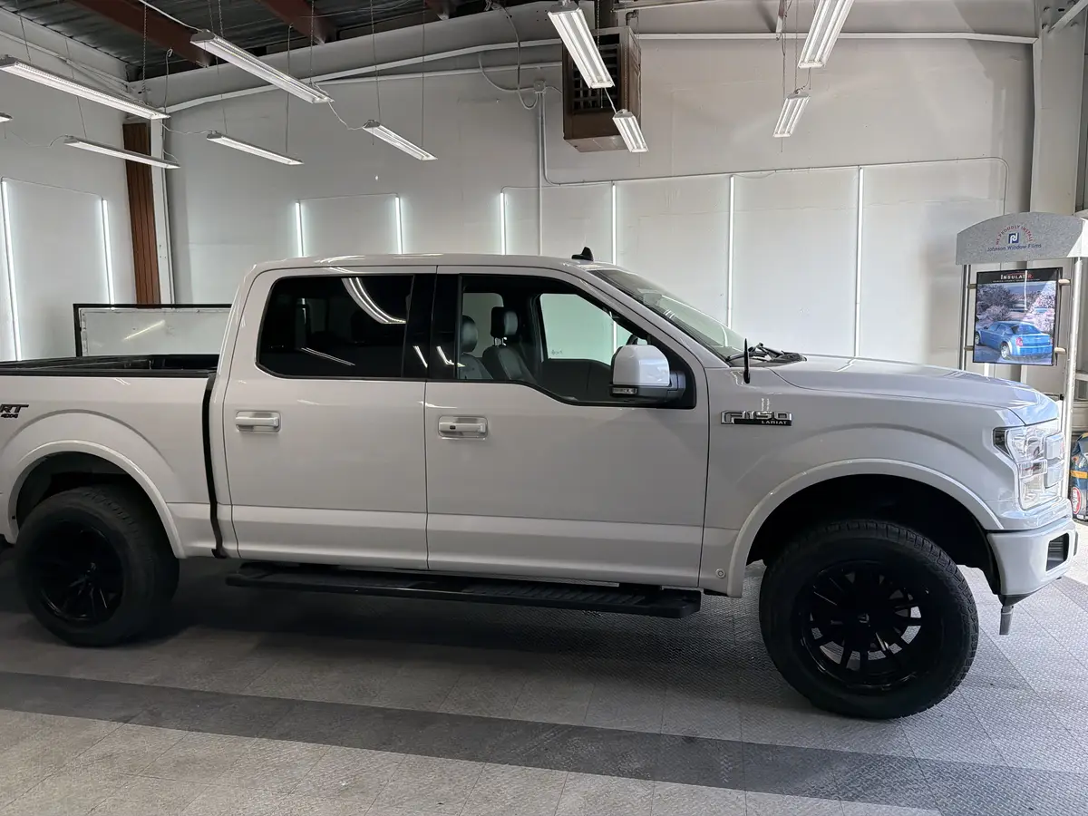 Silver Ford F-150 at Quality Window Tinting, ceramic window tint job (photo 1)