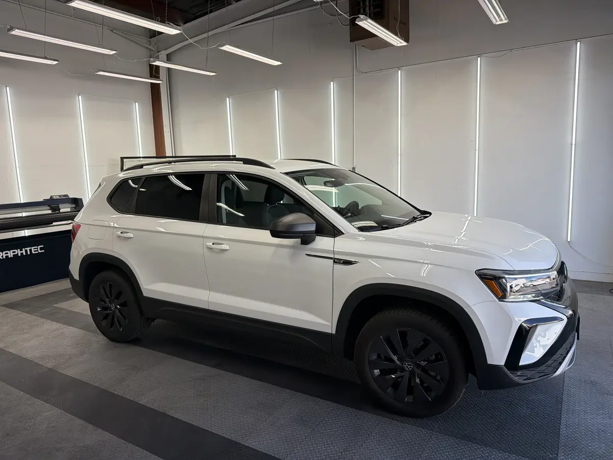 White Volkswagen Taos after Avery Dennison Encore Supreme IR ir ceramic window tint (view 1)