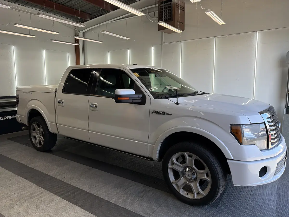 White Ford F-150 after Avery Dennison Encore Supreme ceramic window tint (view 1)