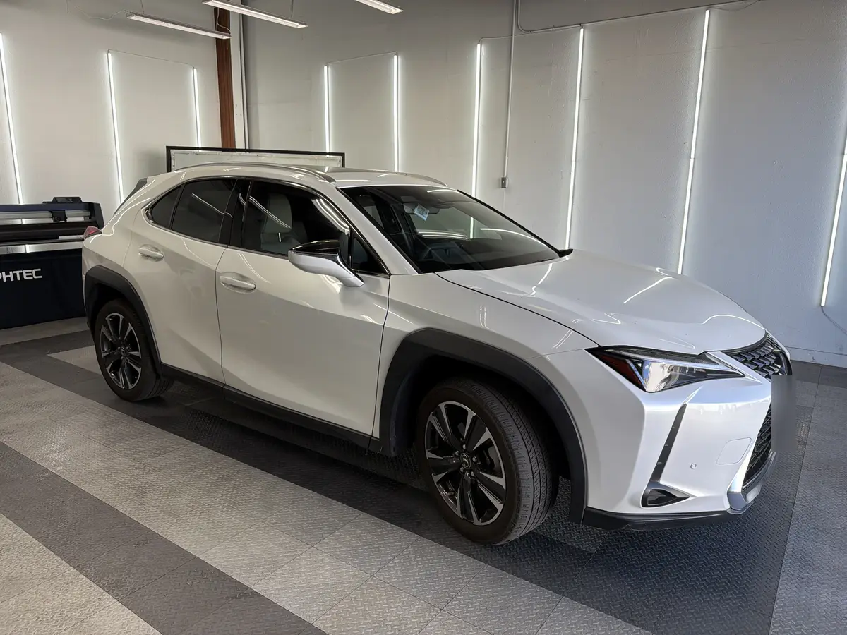White Lexus UX after Avery Dennison Encore Supreme ceramic window tint (view 1)