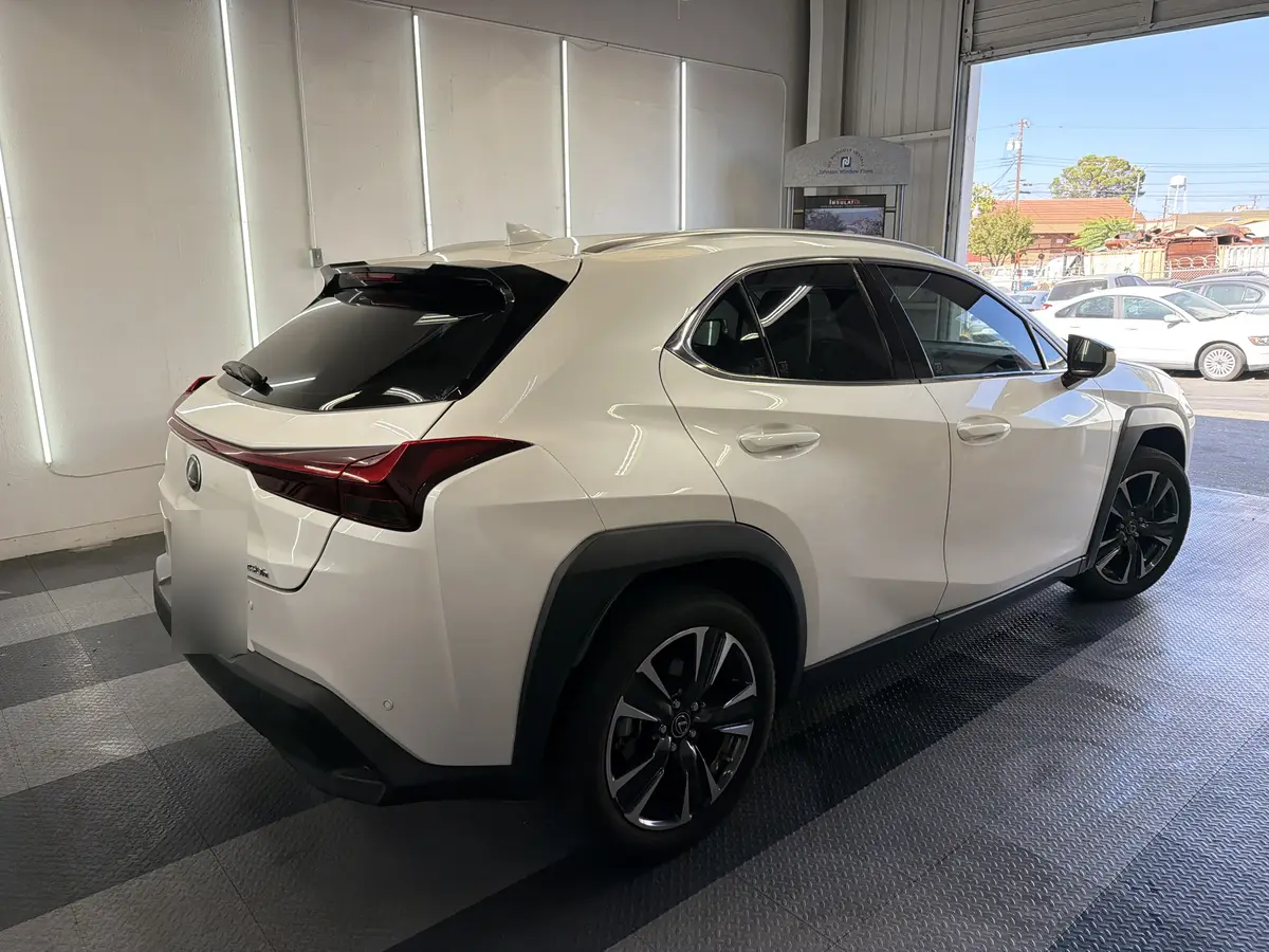 White Lexus UX after Avery Dennison Encore Supreme ceramic window tint (view 3)