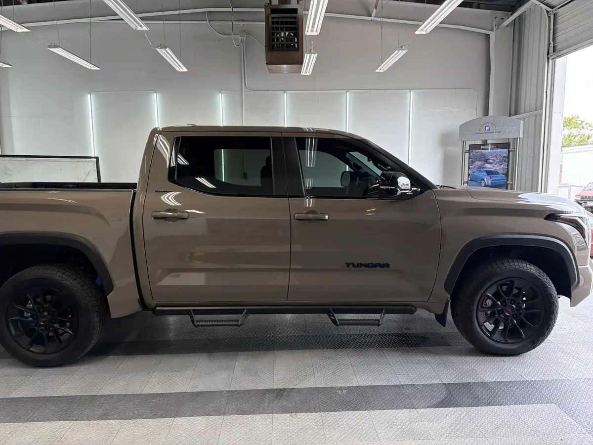 Tan Toyota Tundra after Avery Dennison Encore Supreme ceramic window tint (view 2)