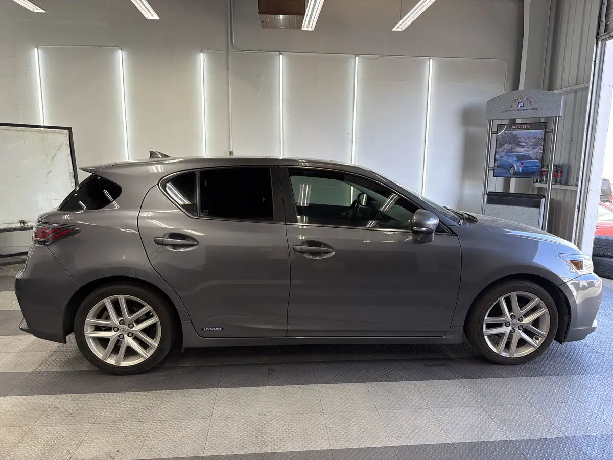 Gray Lexus CT 200h after Avery Dennison Encore carbon window tint (view 2)