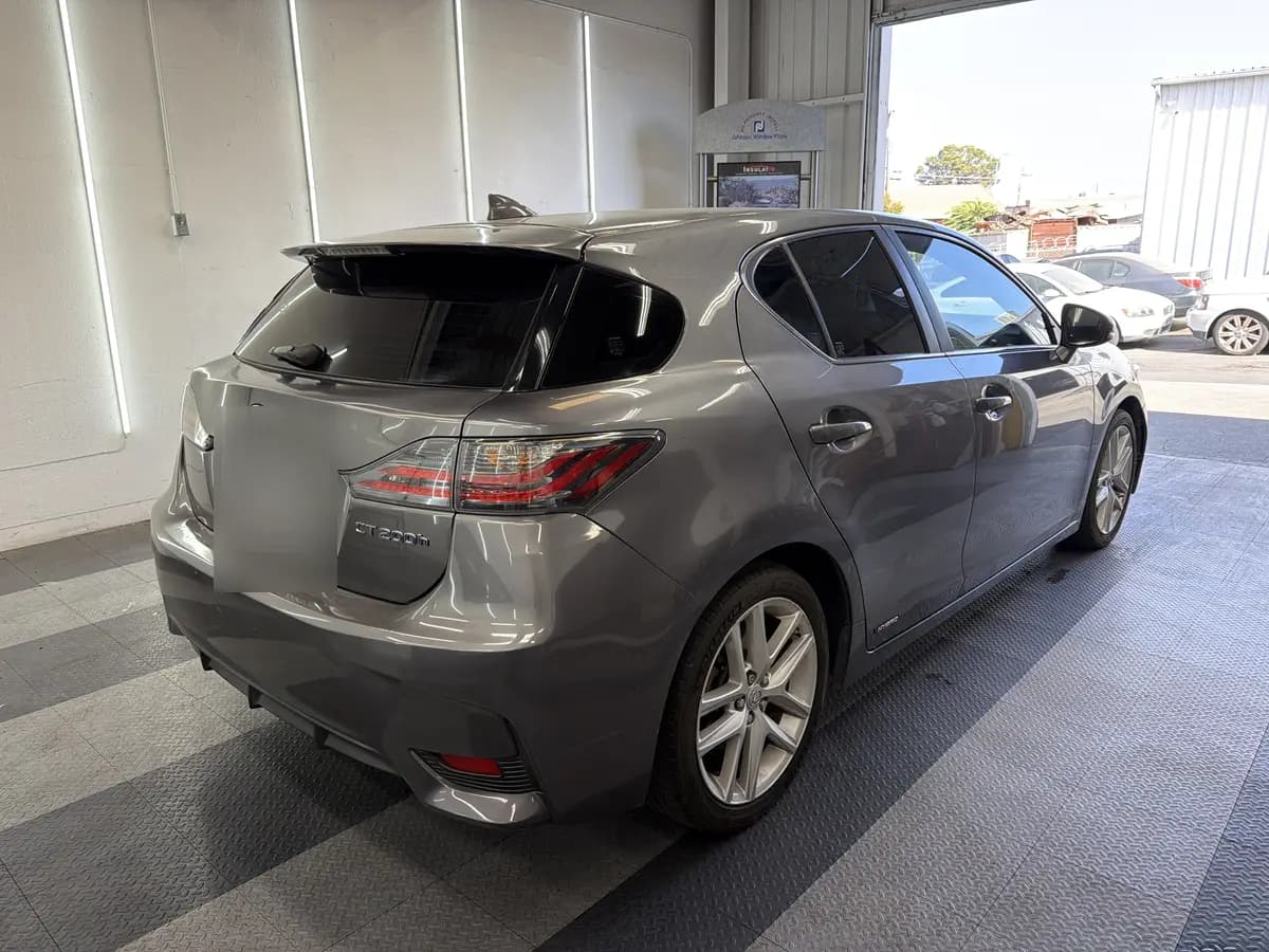 Gray Lexus CT 200h after Avery Dennison Encore carbon window tint (view 3)