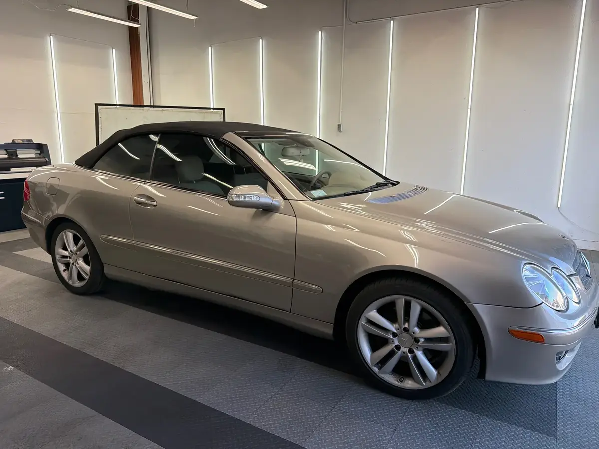 2008 Mercedes-Benz CLK 350 Cabriolet, front three-quarter view after ceramic tint installation