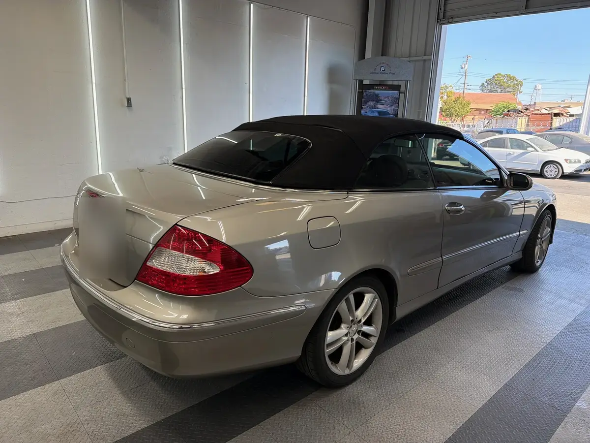 2008 Mercedes-Benz CLK 350 Cabriolet, rear three-quarter view after ceramic tint installation