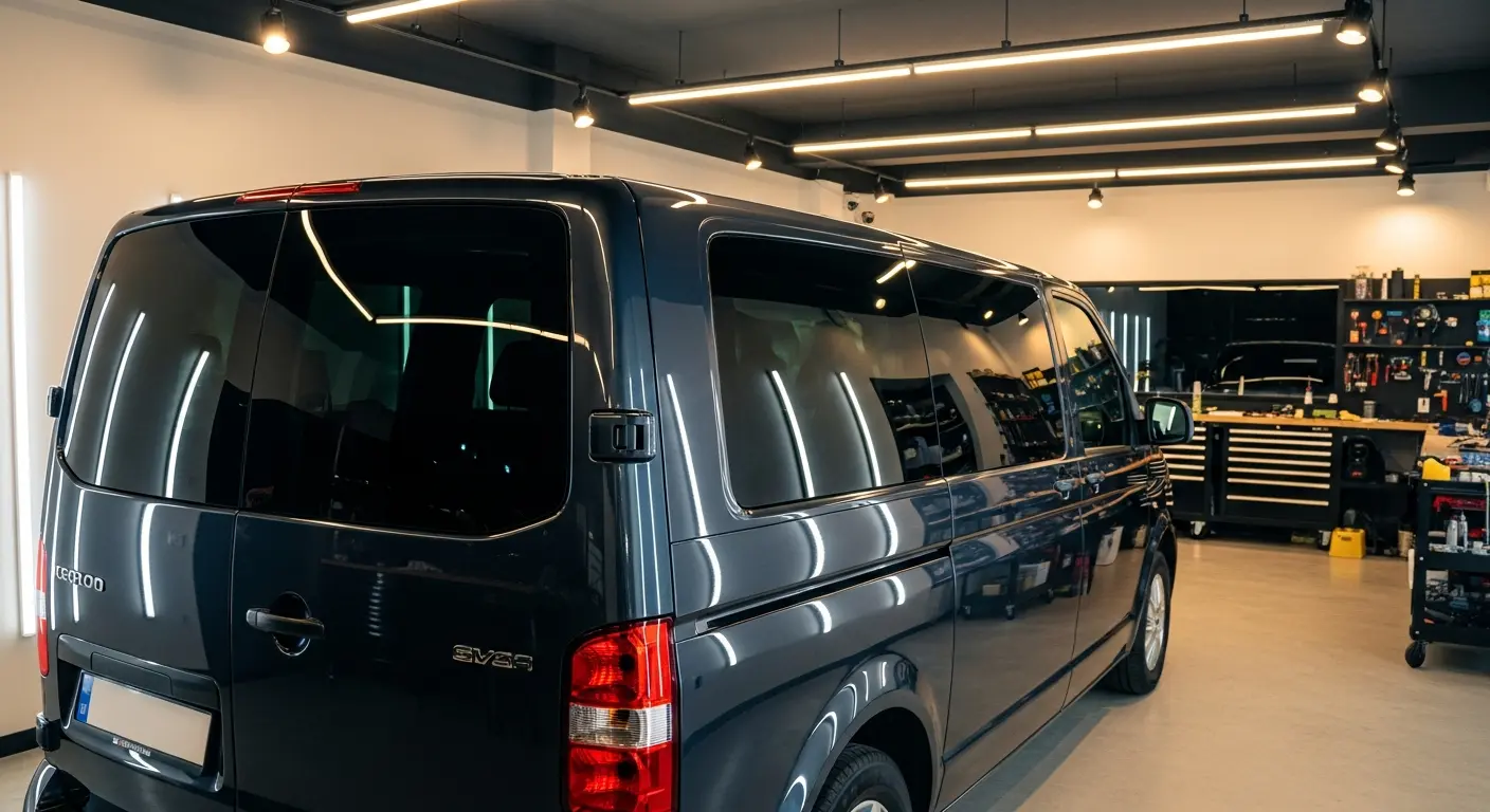 Dark privacy window tint installed on vehicle in Sacramento